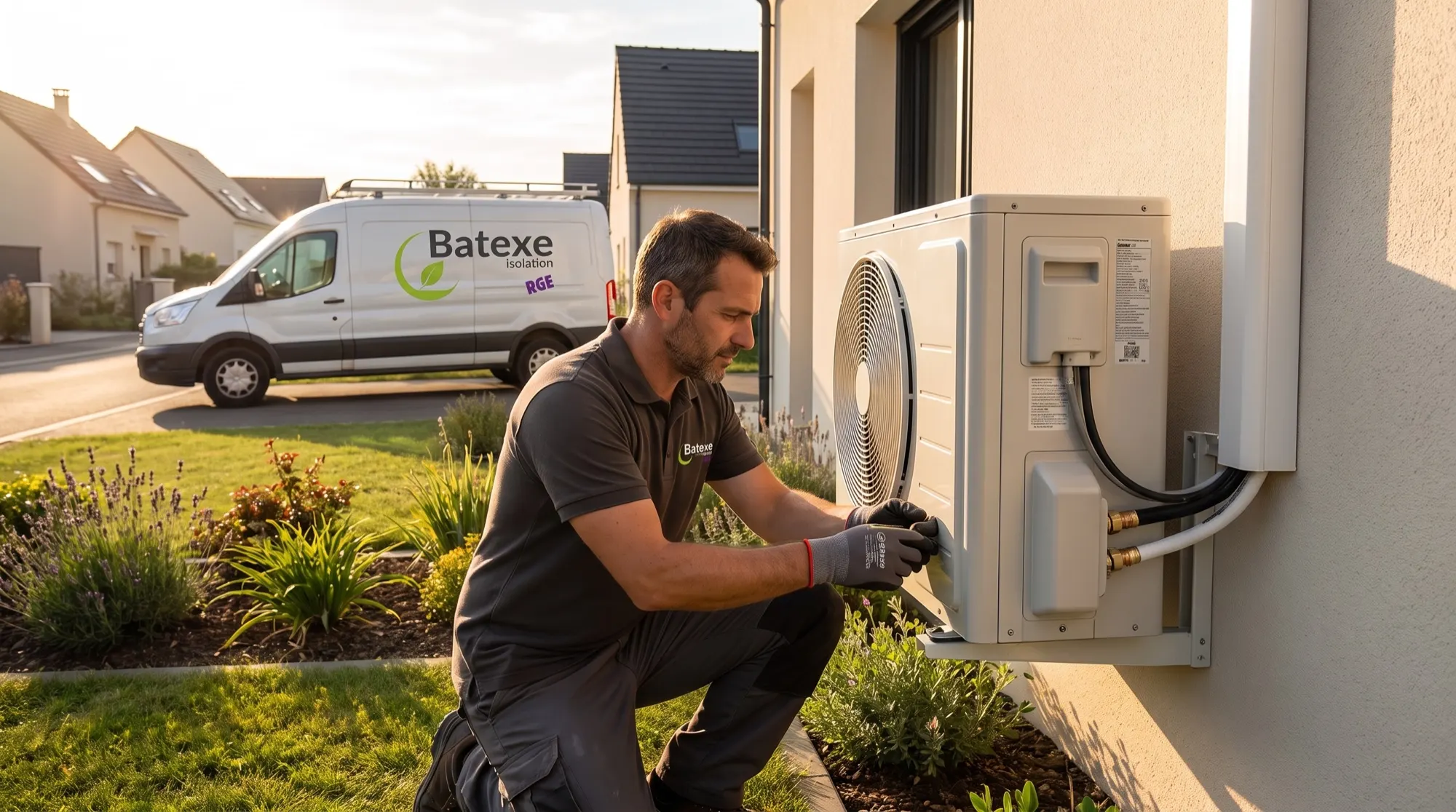 Pompe à chaleur installée par les équipes Batexe